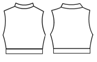 High neck collared sport top with elastic band